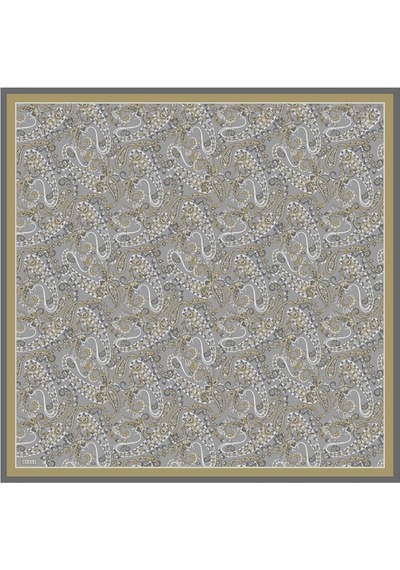 BELLİ Saf İpek Eşarp 4101d Twill İpek - 90 X 90 / Gri Gri