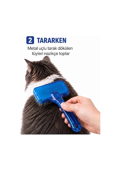 Özel Üretim Profesyonel Ergonomik Kedi Köpek Tarağı Evcil Hayvan Tüy Toplama Tarağı Metal Uçlu