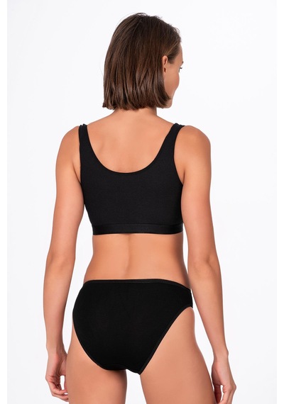 Kadın Viskon Slip Siyah Kompedan K23926 Siyah