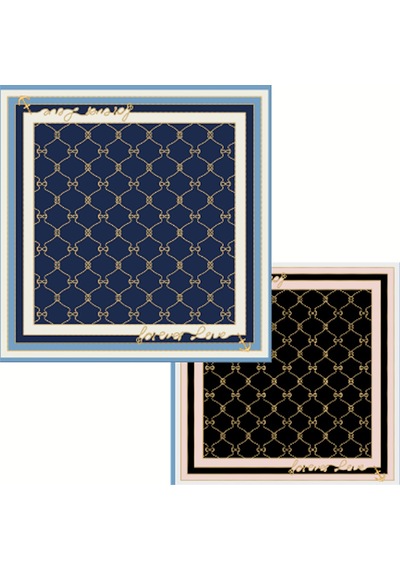 Deserto Fashion İpek Twill Eşarp 2026 Avantgarde Serisi Çift Taraflı İpek 90x90-2939 Çok Renkli