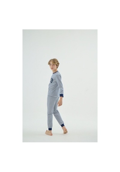 Zeyzey 8939 Erkek Ç. Baskılı Pijama Takım Lacıvert/5-6yas Lacivert