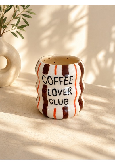 Coffee Lover El Yapımı Seramik Kupa Koyu Kahverengi
