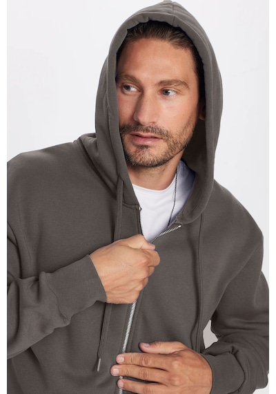 Tudors Unisex Relax Fit Rahat Kesim Pamuklu İçi Polarlı Çift Cepli Fermuarlı Gri Kapüşonlu Sweatshirt-32825 Gri Tudors Unisex Relax Fit Rahat Kesim Pamuklu İçi Polarlı Çift Cepli Fermuarlı Gri Kapüşonlu Sweatshirt-32825 Gri