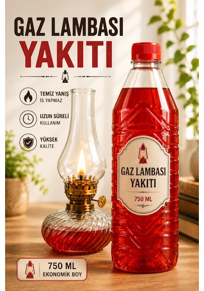 Gaz Lambası Yakıtı 750 Ml Temiz Yanışlı İs Yapmayan Nostaljik Gaz Lambası Yakıtı Uzun Süreli Kullanım Kırmızı