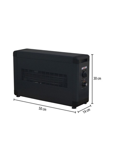 Board 2000w Monofaze Elektrikli Fanlı Isıtıcı Siyah Füme