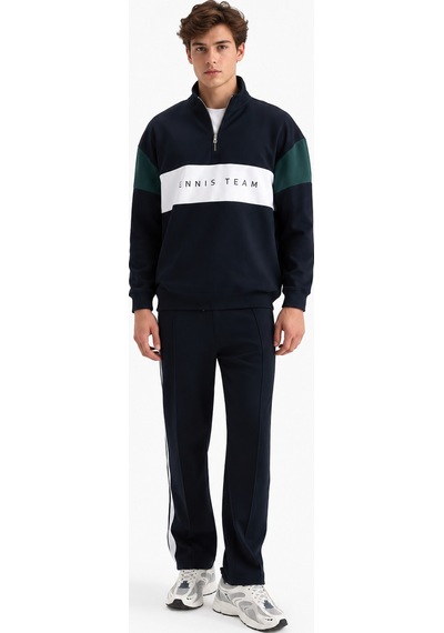 We&me Boxy Fit Gömlek Yaka Sporcu Erkek Sweatshirt Çok Renkli