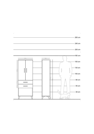 Arges Dolap Tek Raflı 2 Çekmeceli Tek Askılı 60x30x163 Çam-çam Atlas Çam