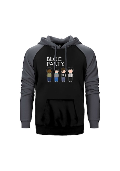 Bloc Party Grup Gri Renk Reglan Kol Kapşonlu Sweatshirt Gri