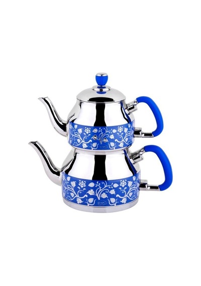 Özkent Symbol Mavi Mini Desenli Çaydanlık