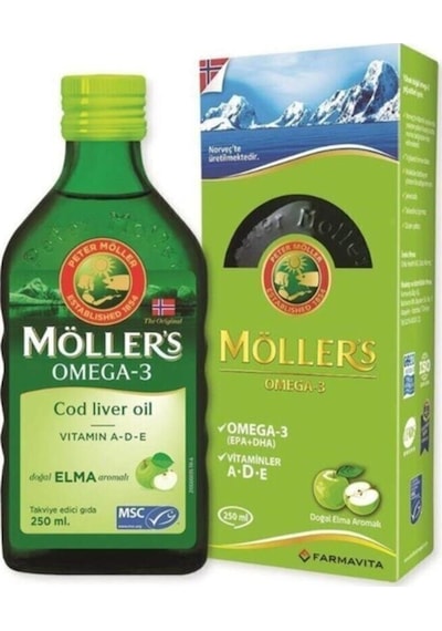Möller'S Elma Aromalı Omega 3 Balık Yağı Sıvı Formu 250 Ml