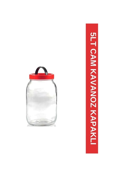 5 Litre - 5000 Cc Cam Kavanoz Kapaklı - 1 Adet 5000cc1adet Genel