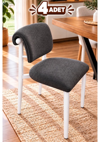 4 Adet Armis Metal Sandalye Cafe,restaurant,mutfak,salon,yemek Odası Sandalyesi Beyaz