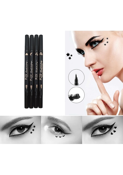 Roesie Rose Çift Taraflı Yıldız Baskılı Eyeliner Siyah