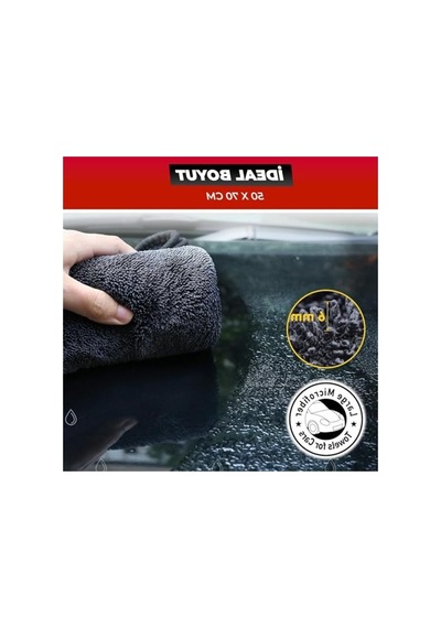 Mikrofiber Araç Kurulama Havlusu 50x70 Cm, Kırmızı-gri Orta Boy Araç Temizleme Bezi Açık Indigo