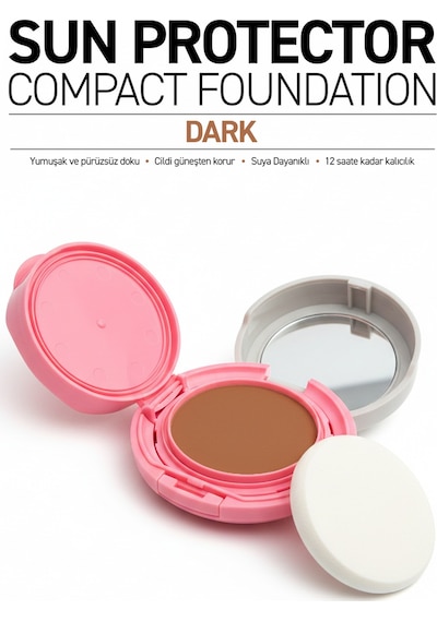 Alix Avien   Yüksek Kapatıcı Waterproof Kompakt Fondöten SPF50 Dark