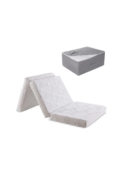 Tokyo Katlanır Yatak Ve Puf 2'si 1 Arada - Bej - 80x180 - Portatif - Çantalı - Yer Yatağı