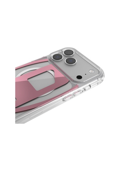 Diesel Apple iPhone 17 Pro Max Uyumlu Magsafe Destekli Oval D Metalik Kılıf - Pembe