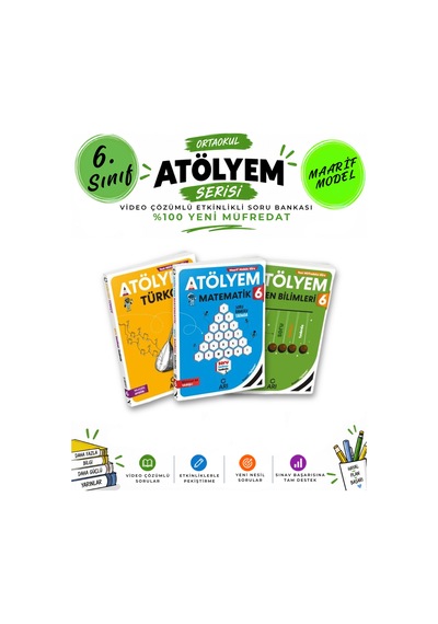Arı Yayıncılık 6. Sınıf Türkçe-matematik-fen Bilimleri Atölyem Soru Bankası Seti