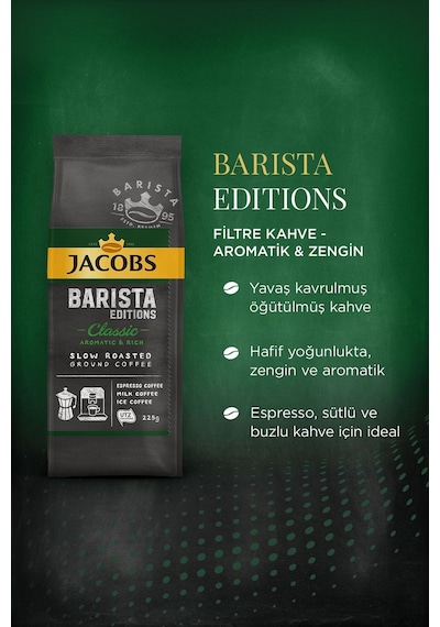 Jacobs Barista Editions Classic Filtre Kahve  Zengin Aroma 225 G