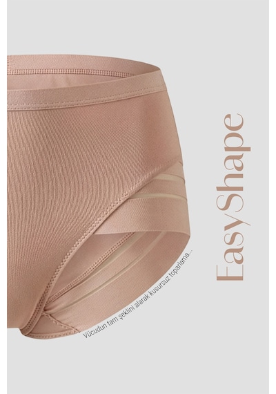 Auw Kadın Mikro Tüllü Toparlayıcı Slip Külot 4'lü - Easyshape Pudra