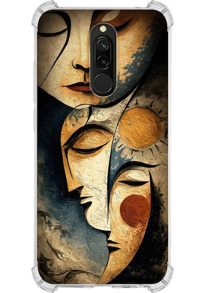 Redmi 8 İle Uyumlu Köşe Korumalı Kılıf Metamorfoz Berrak Rüya Tasarımlı Uv Baskılı Şeffaf