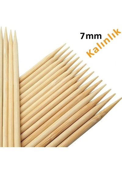 Hayal Sepeti Bambu 7mm Kalın Ahşap Çöp Şiş Çubuğu 40 Cm - 20 Adet