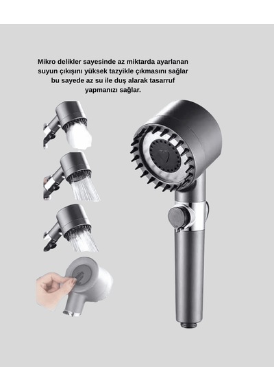 Yüksek Basınçlı Masajlı Su Tasarruflu Duş Başlığı Çok Renkli