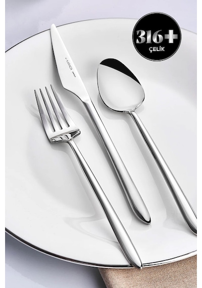 Karaca  316 Premium Stark Platin 12 Kişilik 84 Parça Çatal Kaşık Bıçak Takımı
