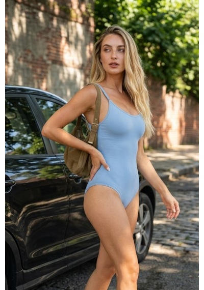 Kadın Ayarlanabilir Agraf Çıtçıt Mavi Body