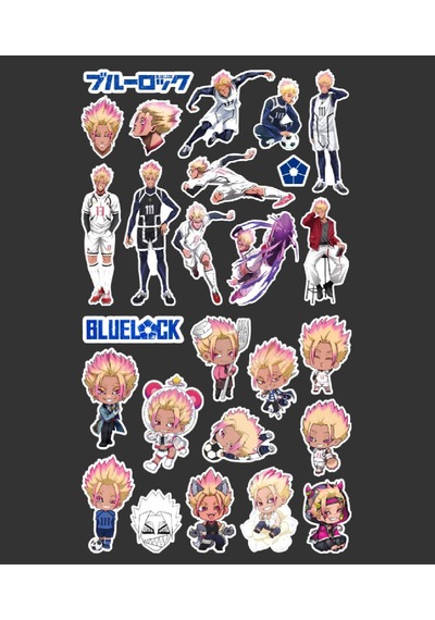 Bluelock-ryusei Shidou - Futbol Anime Telefon Sticker Seti Parlak Kağıt 2 Li Sarı