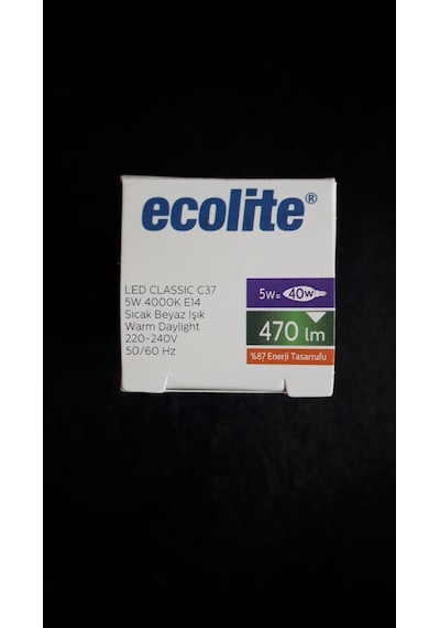 Ecolite 5Li Paket 5W E14 4000K Sıcak Beyaz Işık Led Buji Ampul