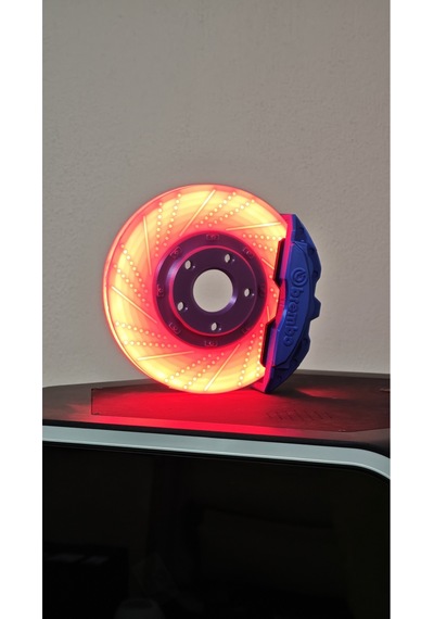 Morfem3d Disk Fren Tasarımlı Dekoratif Lamba Araba Tutkunlarına Özel Masa Üstü Tasarım Kırmızı