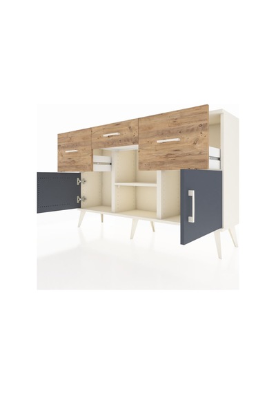 Arges Konsol Tek Raflı 3 Çekmeceli 3 Kapaklı 132x30x83 Aytaşı-antrasit/çam Antrasit/çam Arges Konsol Tek Raflı 3 Çekmeceli 3 Kapaklı 132x30x83 Aytaşı-antrasit/çam Antrasit/çam