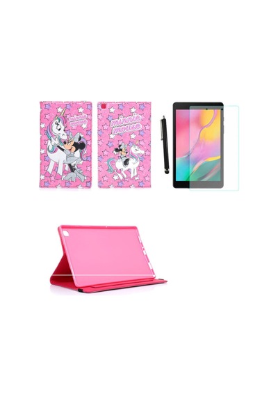 Samsung Galaxy Tab A8 8" Sm-t290/t295 Kılıf Kabartma Resimli Kılıf + Ekran Koruyucu + Kalem Kapaklı Kılıf