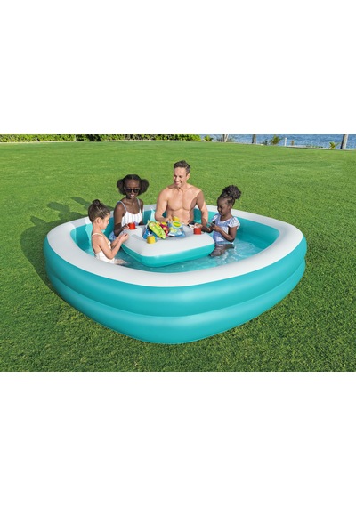 Bestway 54446 Sippin Summer Orta Sehpalı Aile-çocuk Havuzu 2.18m X 2.18m X 48cm Mavi