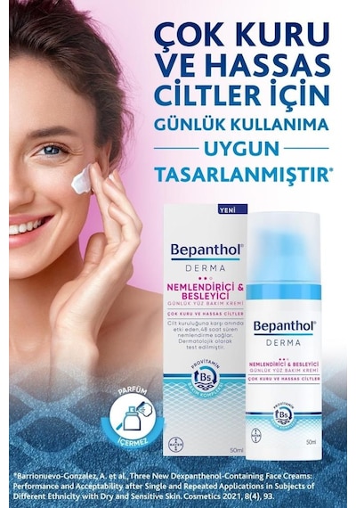 Bepanthol Derma Nemlendirici Besleyici Günlük Yüz Bakım Kremi 50 ml