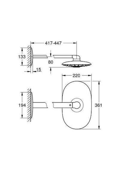 Grohe Rainshower Duo 360 Tepe Duşu Seti 2 Akışlı- 26254000