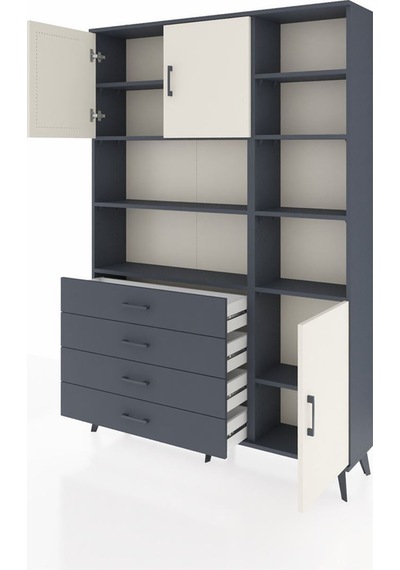 Arges Dolap 9 Raflı 4 Çekmeceli 3 Kapaklı 132x30x195 Antrasit-aytaşı/antrasit Aytası/antrasıt Arges Dolap 9 Raflı 4 Çekmeceli 3 Kapaklı 132x30x195 Antrasit-aytaşı/antrasit Aytası/antrasıt