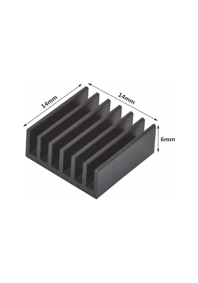 14x14x6mm Aluminyum Soğutucu Siyah M3 Yapıştırma Etiketli Raspberry Xbox Chipset Ekran Kartı Ram Diğer