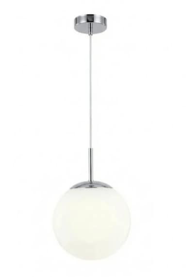 Lindby Beyaz Küre Tekli Sarkıt 40cm Avize Ra-avz- 8027-54-19 Krom