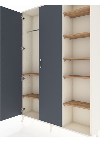 Arges Dolap 7 Raflı 2 Kapaklı Tek Askılı 132x30x195 Aytaşı-antrasit/çam Antrasıt/atlas Çam Arges Dolap 7 Raflı 2 Kapaklı Tek Askılı 132x30x195 Aytaşı-antrasit/çam Antrasıt/atlas Çam