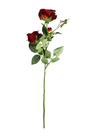 Yapay 3'lü Açmış Gül Dalı Kırmızı 68 Cm Kırmızı