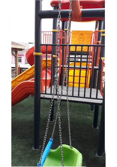 Zincirli Park Salıncak Oturağı Kalibre Zincirli Kırmızı Sarı