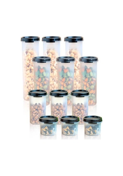 Tupperware Oval Yuvarlak Siyah 12 Li Set Esc Çok Renkli