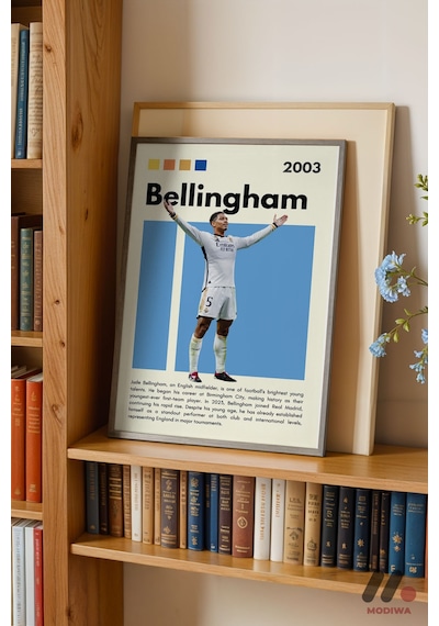 Bellingham Futbol Posteri, Siyah Çerçeveli Duvar Tablosu - Spor Severlere Hediye