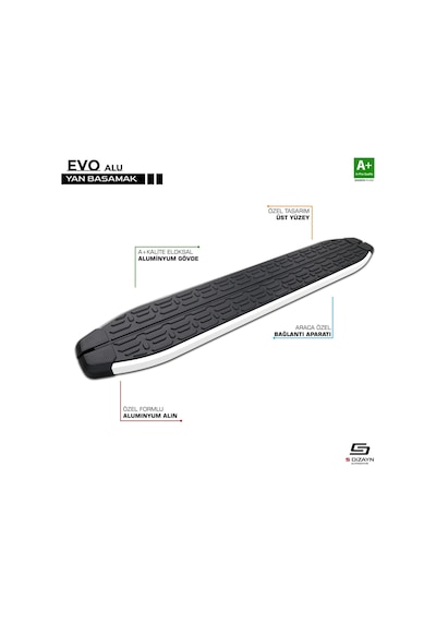 S-dizayn Mercedes X-class Evo Aluminyum Yan Basamak 203 Cm 2018-2020 A+ Kalite