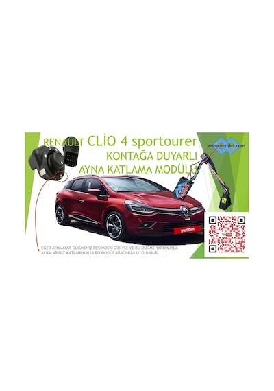 Renault Clio4 Sporttourer Kontağa Duyarlı Katlanır Ayna Modülü