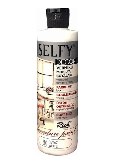 Rich Selfy Decor Kendinden Vernikli Mobilya Boyası 240 Cc. Beyaz