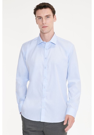 Ac&co Erkek Acık Mavı Non-ıron Ütü Gerektirmeyen %100 Pamuk Slim Fit Dar Kesim Klasik Yaka Gömlek
