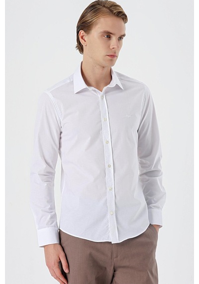 İmza Beyaz Uzun Kol Filafil Desen Filafil Sert Yaka Cepsiz Pamuklu Basic Slim Fit Gömlek 1004245008 Beyaz İmza Beyaz Uzun Kol Filafil Desen Filafil Sert Yaka Cepsiz Pamuklu Basic Slim Fit Gömlek 1004245008 Beyaz